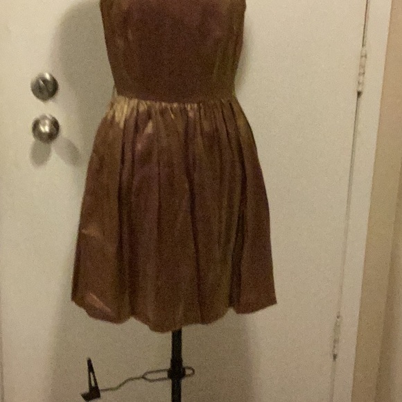 Vintage Francine Browne Dress 6 bronze no/belt. - Picture 2 of 10
